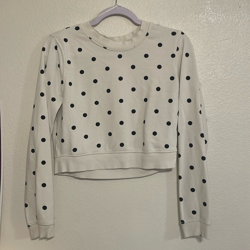 Black and White polka dot cropped sweater
